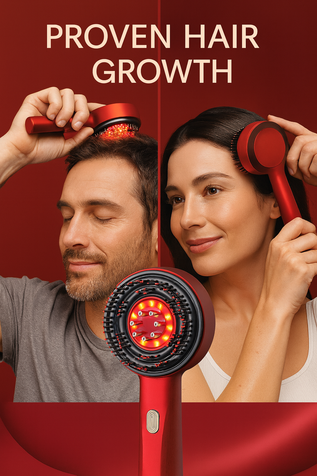 Scalp Massager Red Light Therapy Hair Growth Tool, 650nm Red Light Wavelength