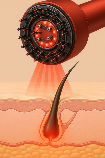 Scalp Massager Red Light Therapy Hair Growth Tool, 650nm Red Light Wavelength